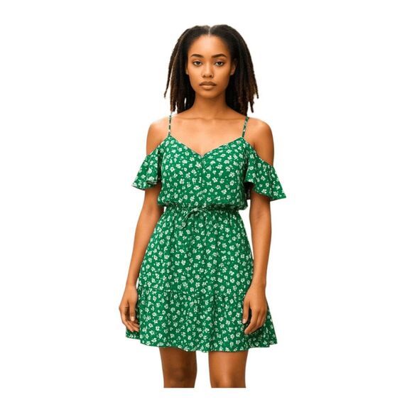 Jessica Simpson Floral Print Off The Shoulder Mini Dress XS - Picture 1 of 7